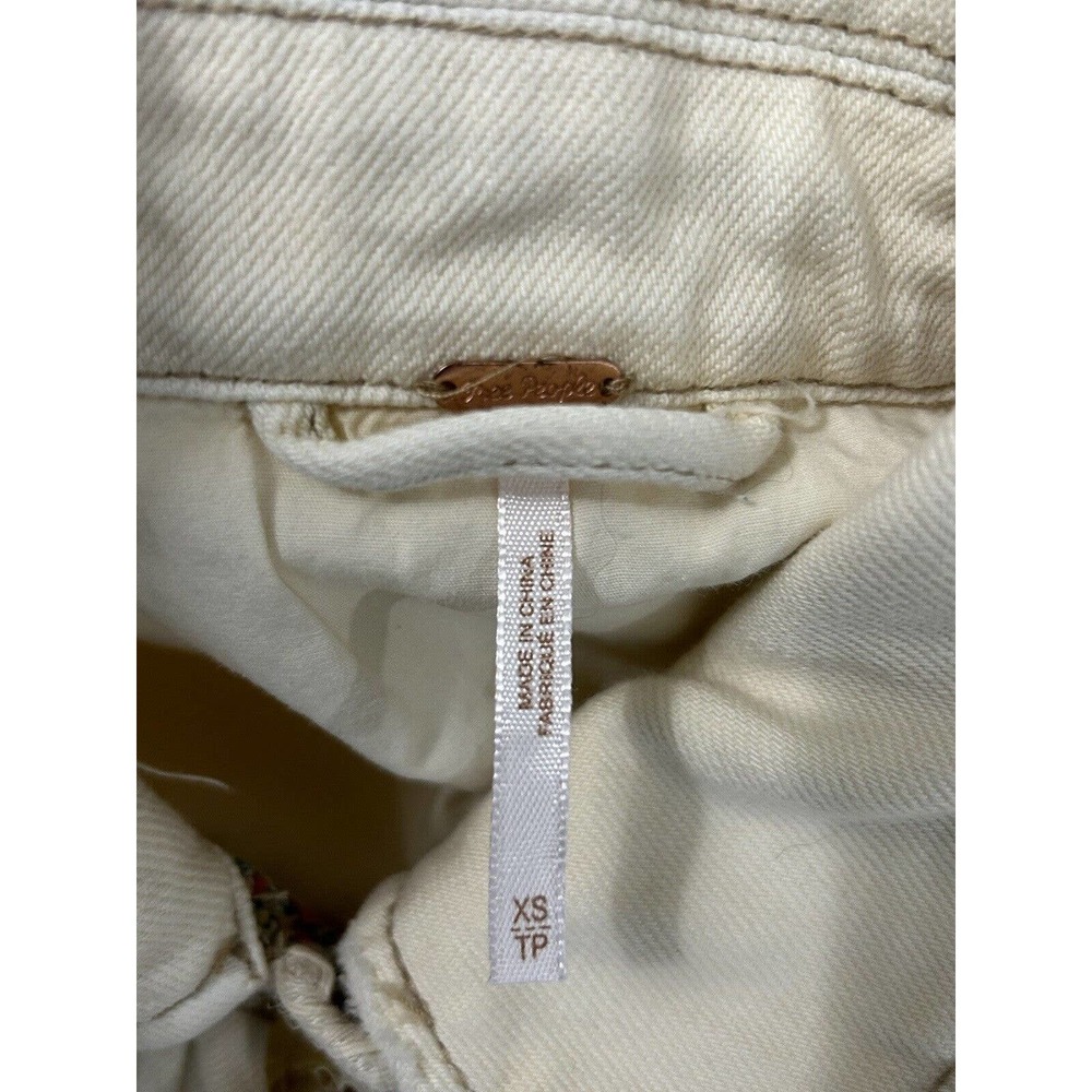 Free People Denim Jacket Long Trucker Wide Sleeves Oversize Distressed NWOT XS - Picture 4 of 15